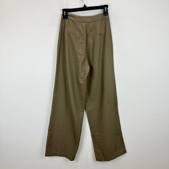 WeWoreWhat Suit Vest Pant Set Pinstripe Brown Wide Leg Tailored XS/0 NWT - Picture 11 of 13